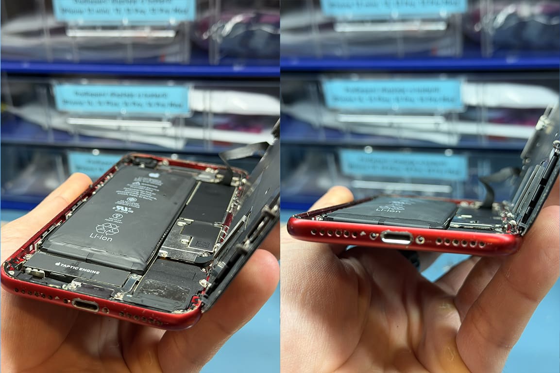 nafouklá baterie v iPhonu odlepující displej